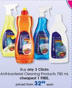 Clicks Anti-Bacterial Cleaning Products-750ml Each