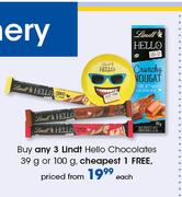 Lindt Hello Chocolates 39g Or 100g-Each