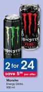 Monster Energy Drinks-2x500ml Per Offer