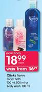 Clicks Revive Foam Bath 100ml, 500ml Or Body Wash 100ml-Each