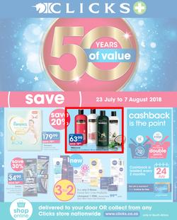 Clicks : You Pay Less (23 July - 7 Aug 2018), page 1