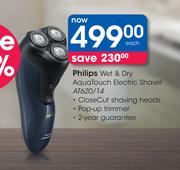 Philips Wet & Dry Aqua Touch Electric Shaver AT620/14-Each