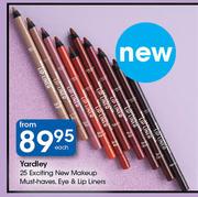 Yardley 25 Exciting New Makeup Must Haves, Eye & Lip Liners-Each