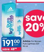 Adidas For Women Pure Lightness EDT-50ml Each