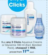 Clicks Aqueous Creams Or Glycerine-100ml(Excl.Banded Pack)-Each