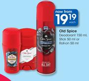 Old Spice Deodorant-150ml, Stick-50ml Or Roll On-50ml Each
