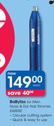BaByliss For Men Nose & Ear Hair Trimmer E600XE-Each