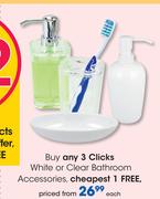 Clickss White Or Clear Bathrroom Accessories-Each