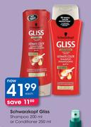 Schwarzkopf Gliss Shampoo-200ml Or Conditioner-250ml Each