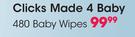 Clicks Made 4 baby 480 Baby Wipes-Per pack