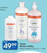 Clicks Made 4 Baby Toiletries-750g Or 1Ltr Each