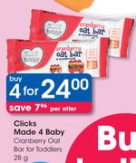 Clicks Made 4 Baby Cranberry Oat Bar For Toddlers-4 x 28g