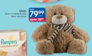 Clicks Brown Cuddle Buddy Bear With Scarf-Each