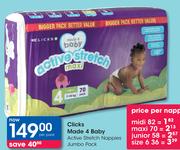 Clicks Made 4 Baby Active Stretch Nappy Midi 82-Per Napp
