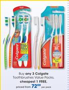 Colgate Toothbrushes Value Packs-Per Pack