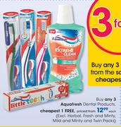 Aquafresh Dental Products(Excl.Herbal,Fresh & Minty,Mild & Minty & Twin Packs)-Each