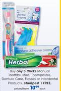 Clicks Manual Toothbrushes,Toothpastes, Denture Care,Flosses Or Interdental Products-Each