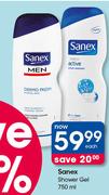 Sanex Shower Gel-750 ml Each