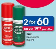 Brut Deodorants-2 x 200ml