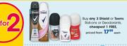 Shield Or Teens Roll Ons Or Deodorants-Each
