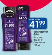 Schwarzkopf Gliss Shampoo 200ml Or Conditioner 250ml-Each