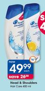 Head & Shoulders Hair Care-400ml Each