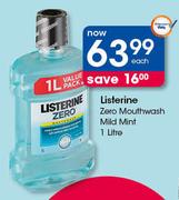 Listerine Zero Mouthwash Mild Mint-1Ltr Each