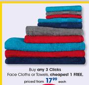 Clicks Face Cloths Or Towels-Each
