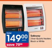Safeway 2-Bar Quartz Heaters (Black Or White)-Each