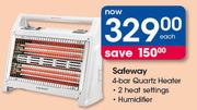 Safeway 4-Bar Quartz Heater-Each