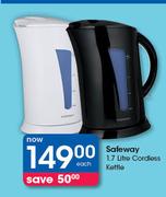 Safeway 1.7 Litre Cordless Kettle-Each