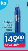 BaByliss Nose & Ear Trimmer E600XE-Each