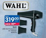 Wahl 2000 Watt Professional AC Hairdryer-Each