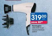 Remington 2000 Watt Power Volume Hairdryer D3015-Each
