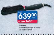 Revlon One-Step Straight & Shine XL Heated Brush-Each
