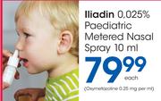 Iliadin 0.025% Paediatric Metered Nasal Spray-10ml Each