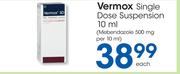 Vermox Single Dose Suspension-10ml Each