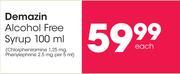 Demazin Alcohol Free Syrup-100ml Each