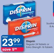 Disprin Regular 24 Tablets Or Extra Strength 16 Tablets-Per Pack