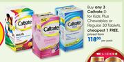 Caltrate D For Kids,Plus Chewables Or Regular 30 Tablets-Per Pack