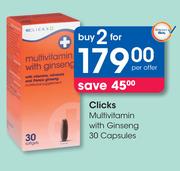 Clicks Multivitamin With Ginseng 30 Capsules-For 2