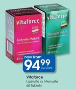 Vitaforce Ladyvite Or Mensvite 60 Tablets-Per Pack