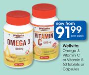 Wellvita Omega 3, Vitamin C Or Vitamin B 60 Tablets Or Capsules-Per Pack