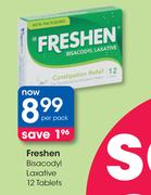 Freshen Bisacodyl Laxative 12 Tablets-Per Pack