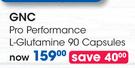 GNC Pro Performance L-Glutamine 90 Capsules-Each