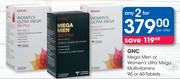 GNC Mega Men Or Women's Ultra Mega Multivitamins 90 Or 60 Tablets-For 2