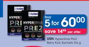 USN Hyperdrive Pre2 Berry Kick Sachets-5 x 9.6g