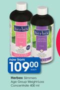 Herbex Slimmers Age Group Weight Loss Concentrate-400ml Each