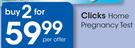 Clicks Home Pregnancy Test-For 2