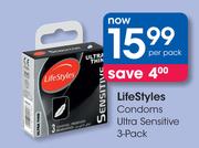 Lifestyles Condoms Ultra Sensitive 3 Pack-Per Pack
